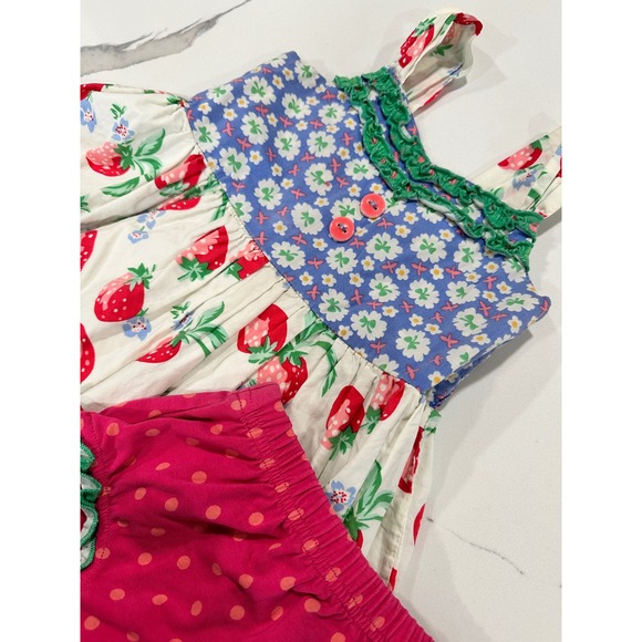 Matilda Jane Strawberry Dress & Bloomer Set Baby Girl 18-24M Ruffles Cottagecore - Picture 2 of 4